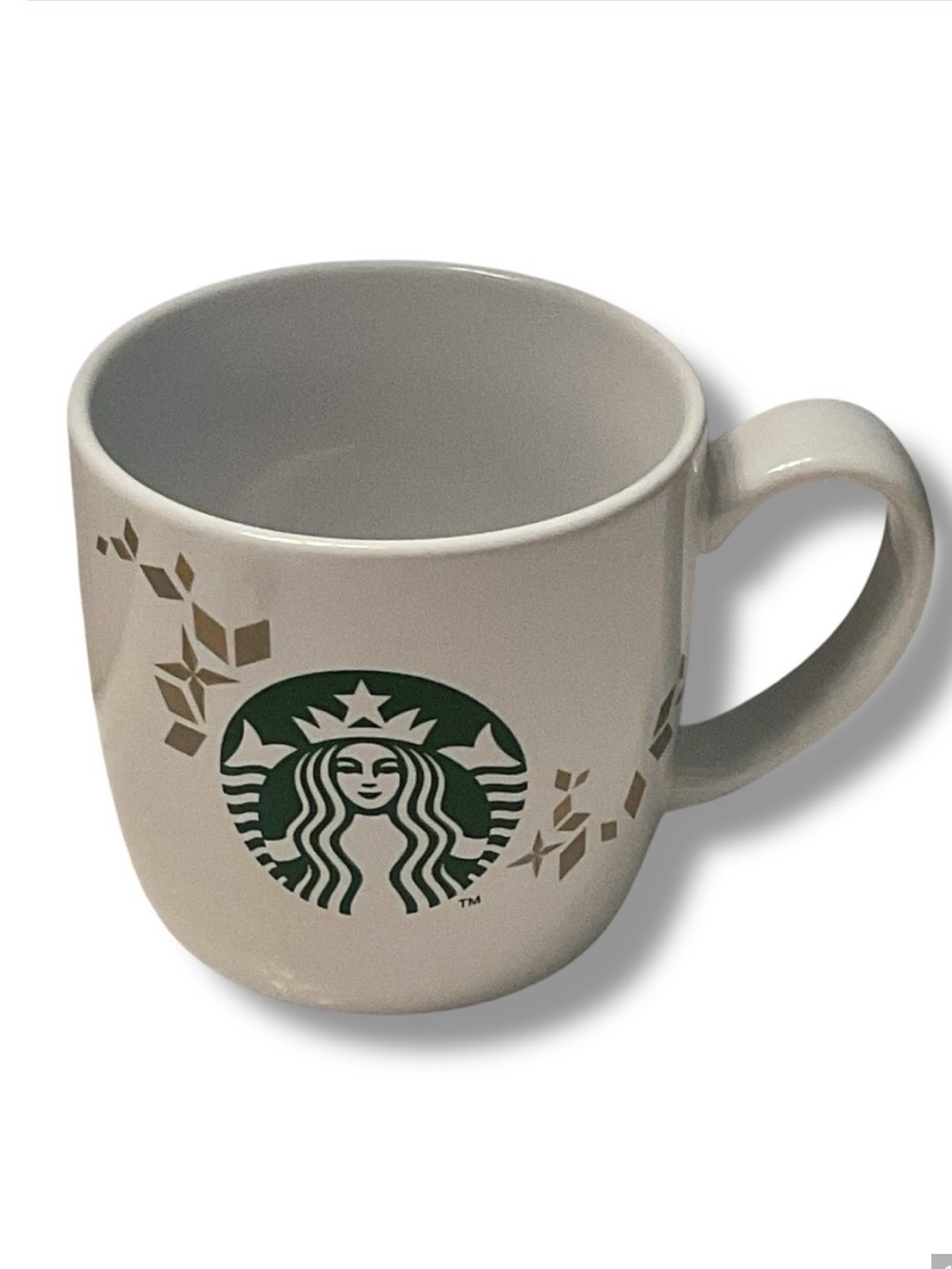 Starbucks Mug 2013 Classic Logo White Green Gold Collectible Coffee‎ Tea Cup